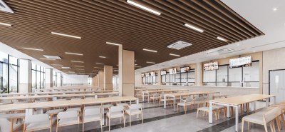 现代大学食堂3D模型下载